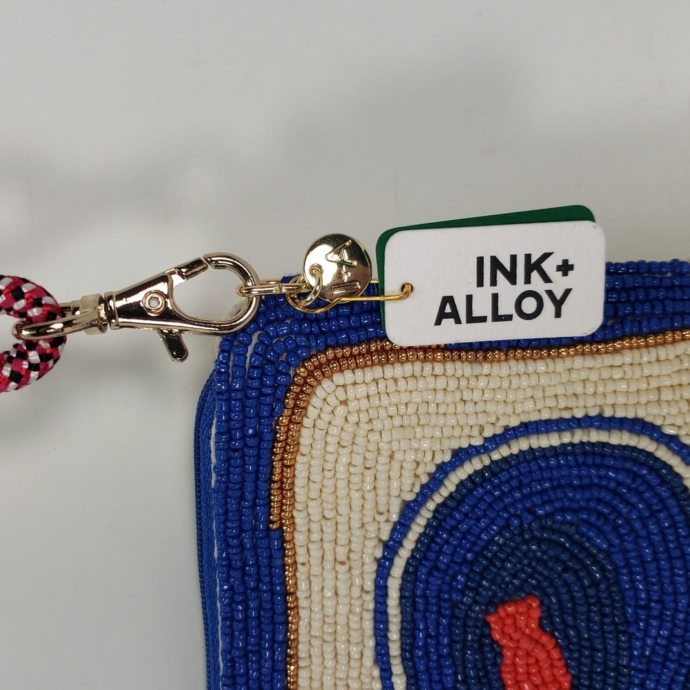 NWT INK + ALLOY LEILA SARDINE SEED BEAD CLUTCH CROSSBODY BAG PURSE - Picture 13 of 16